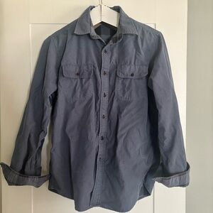 Men’s Tailor Vintage Reversible Shacket over shirt button down blue check medium